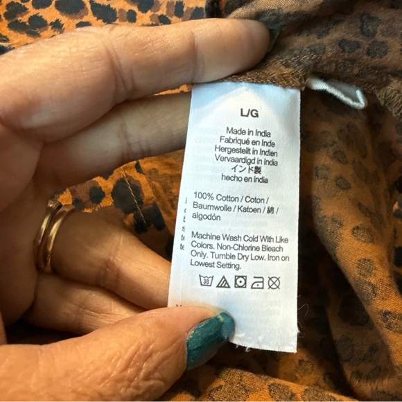 #702 Madewell flutter sleeve animal print wrap dress size large - Picture 12 of 13